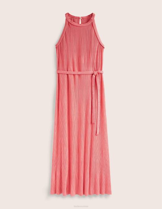 Boden vêtements coucher de soleil sur les coraux femmes robe longue en jersey plissé LB2X960