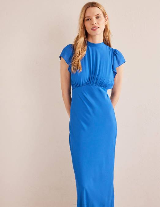 Boden vêtements cyan femmes robe longue à détail noué au dos LB2X1226