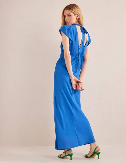 Boden vêtements cyan femmes robe longue à détail noué au dos LB2X1226