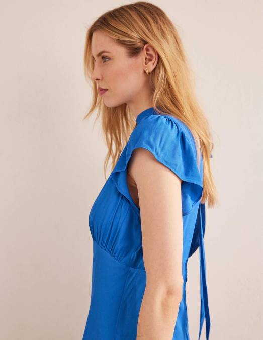 Boden vêtements cyan femmes robe longue à détail noué au dos LB2X1226