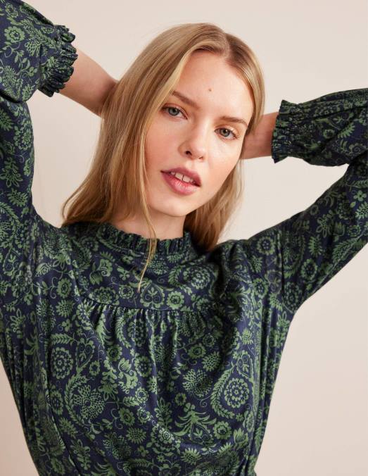 Boden vêtements fèves et charme tropical femmes robe courte en jersey à empiècement facile LB2X2118