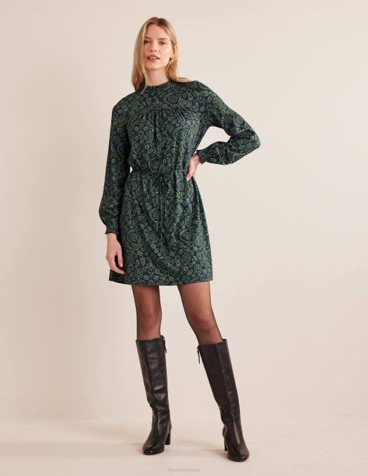 Boden vêtements fèves et charme tropical femmes robe courte en jersey à empiècement facile LB2X2118