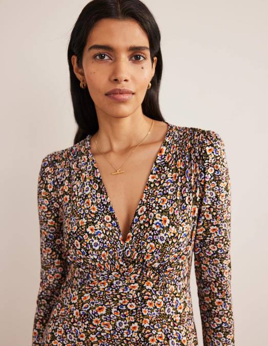 Boden vêtements floraison multi et eden femmes robe courte en jersey LB2X1501