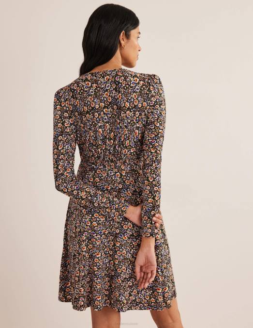 Boden vêtements floraison multi et eden femmes robe courte en jersey LB2X1501