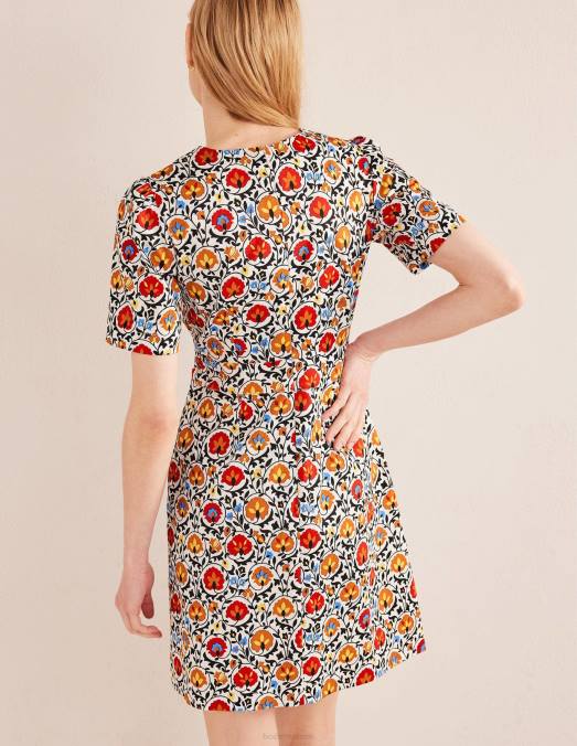 Boden vêtements floraison multiple et enchanteresse femmes robe courte en coton LB2X1140