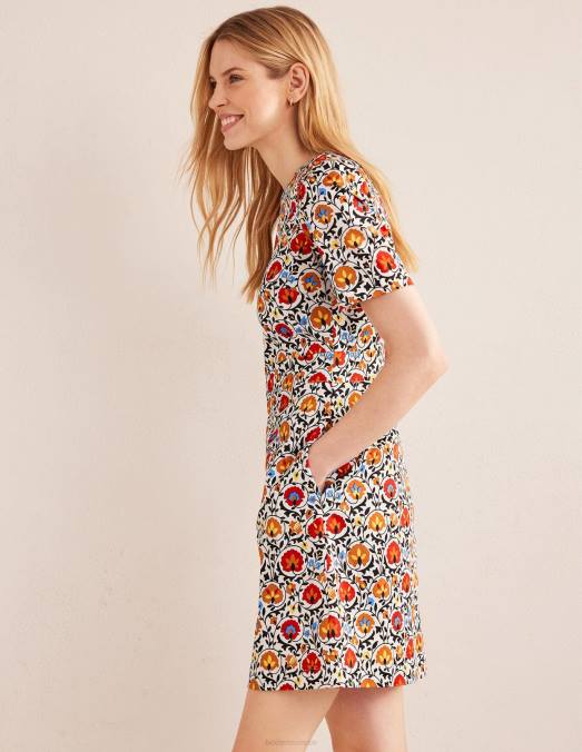 Boden vêtements floraison multiple et enchanteresse femmes robe courte en coton LB2X1140