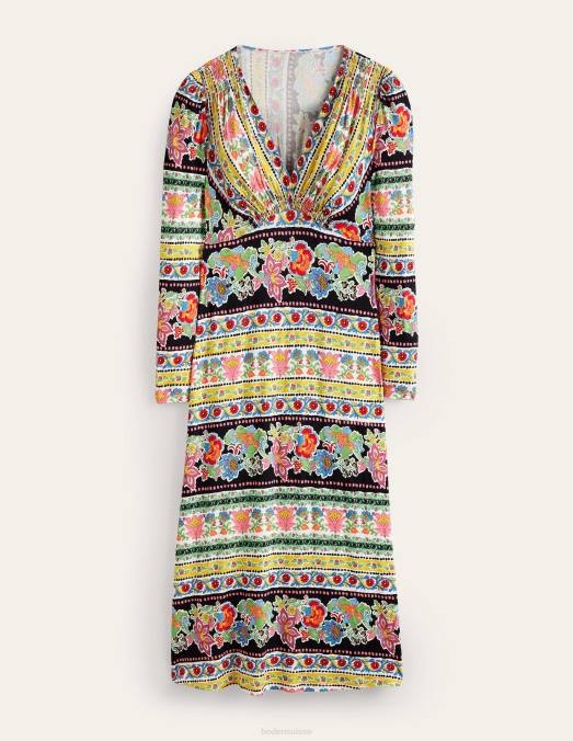 Boden vêtements floraison multiple et œillet femmes robe mi-longue en jersey LB2X2558