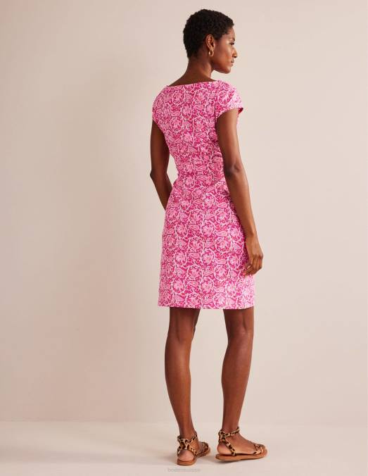 Boden vêtements framboise et vigne botanique femmes robe fleurie en jersey LB2X93