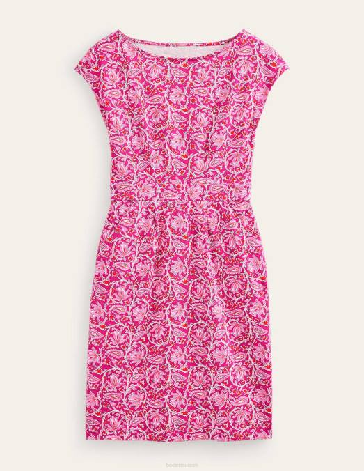 Boden vêtements framboise et vigne botanique femmes robe fleurie en jersey LB2X93