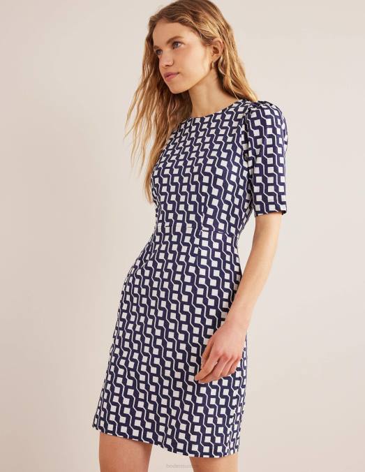 Boden vêtements géo marine et cube femmes robe zoé en jersey LB2X575