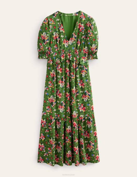 Boden vêtements garde-parc et cluster sauvage femmes robe mi-longue à volants LB2X1823