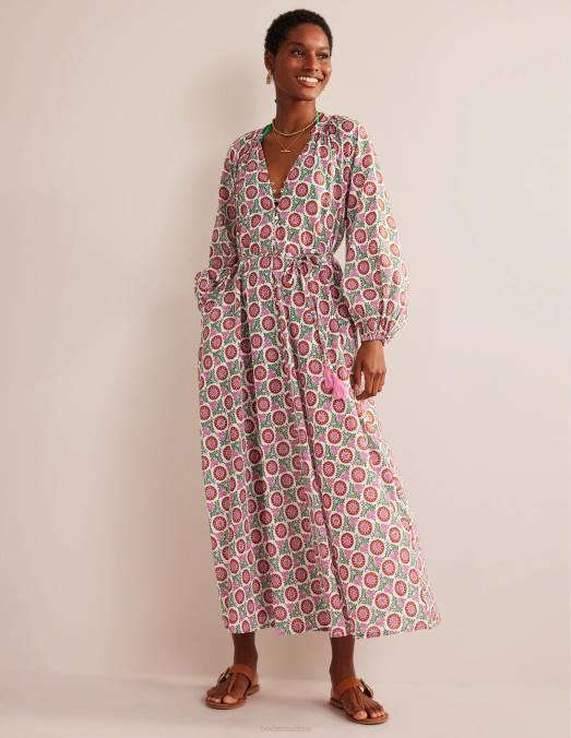 Boden vêtements gin fizz & brin de tournesol femmes robe longue en coton à col cranté LB2X28