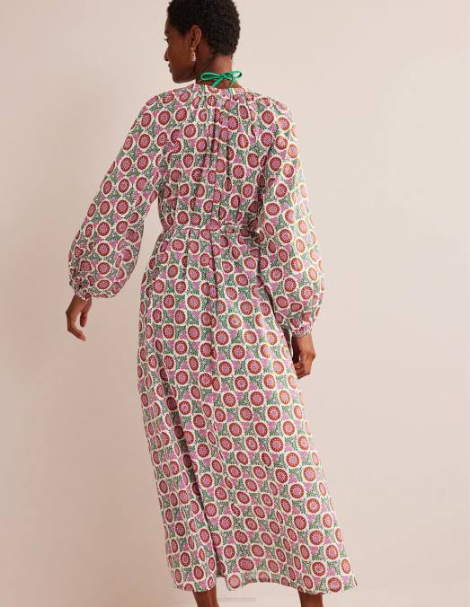 Boden vêtements gin fizz & brin de tournesol femmes robe longue en coton à col cranté LB2X28