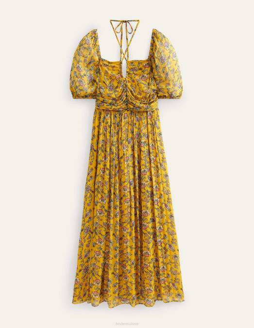 Boden vêtements graines de moutarde et automne des prés femmes robe longue à détail dos nu LB2X9