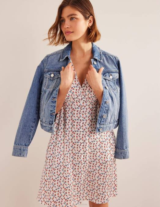 Boden vêtements ivoire et marguerite douce femmes robe de thé en satin LB2X1169