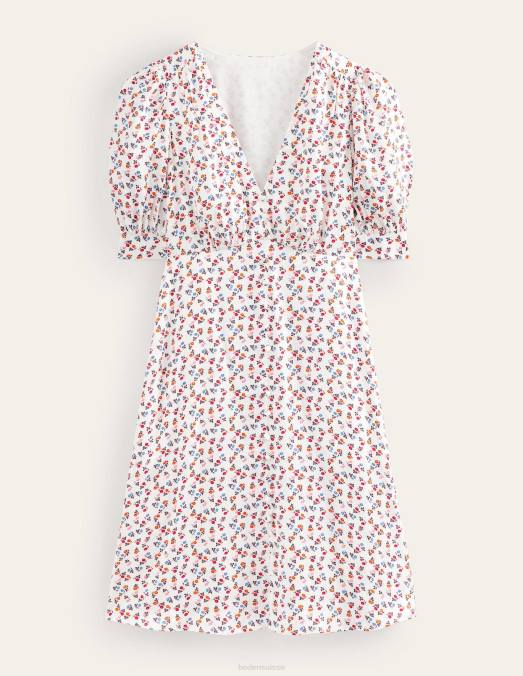 Boden vêtements ivoire et marguerite douce femmes robe de thé en satin LB2X1169