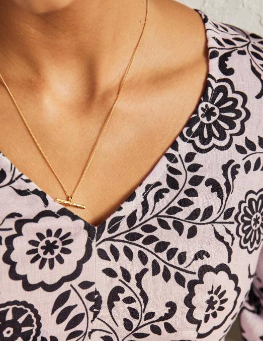 Boden vêtements jardin opulent ivoire et noir femmes robe courte volantée à col en V LB2X1901