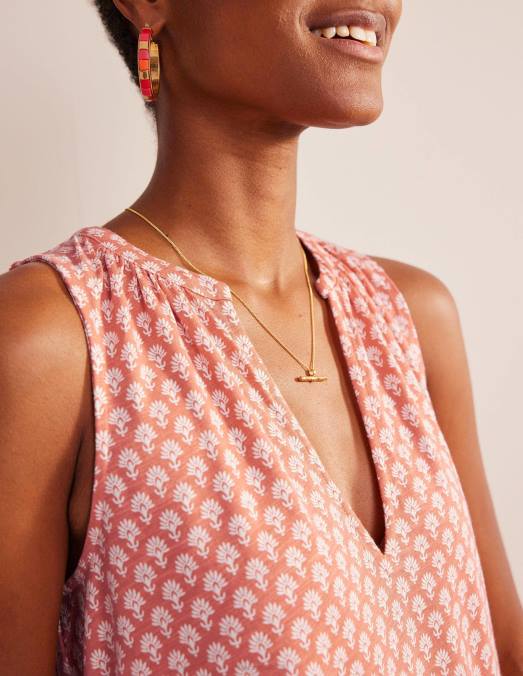 Boden vêtements kaki et pépins de marguerite femmes robe en jersey à col cranté LB2X2