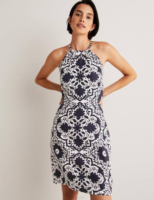 Boden vêtements marine et bloomsbury femmes robe courte à détail au dos LB2X1878