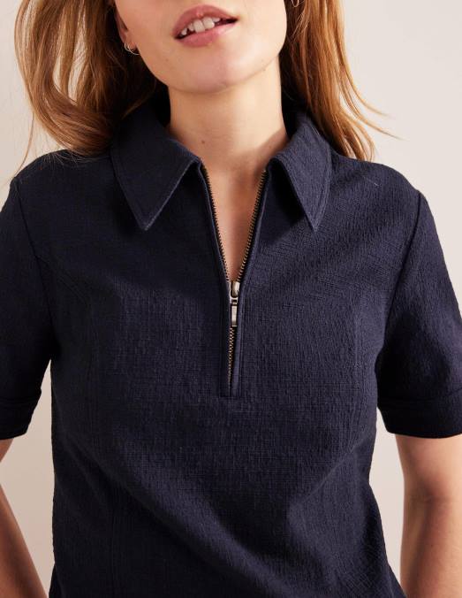 Boden vêtements marine femmes robe courte à détail zippé LB2X1147
