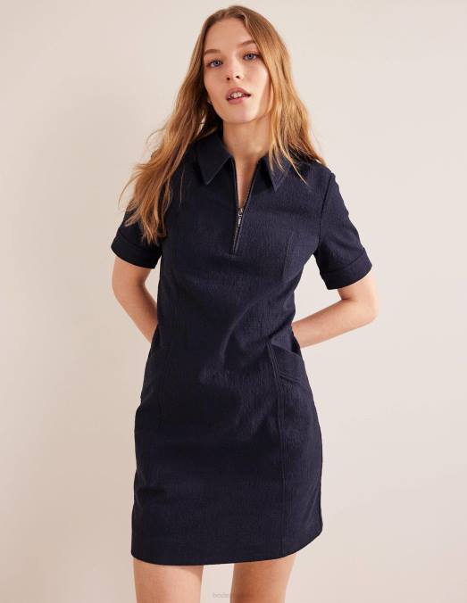 Boden vêtements marine femmes robe courte à détail zippé LB2X1147