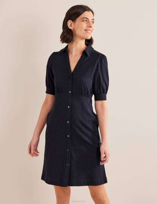 Boden vêtements marine femmes robe courte en jersey boutonnée LB2X2158