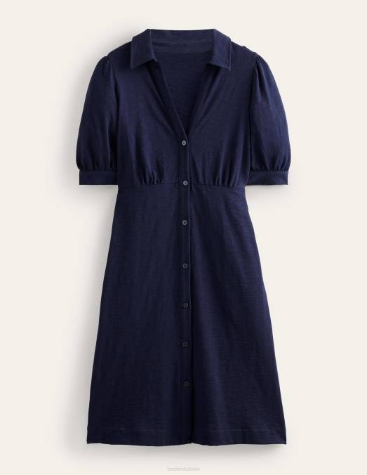 Boden vêtements marine femmes robe courte en jersey boutonnée LB2X2158