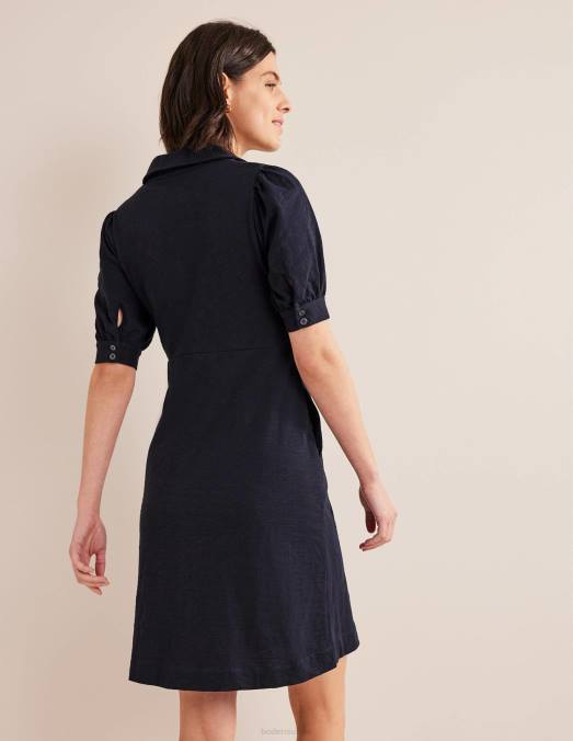 Boden vêtements marine femmes robe courte en jersey boutonnée LB2X2158