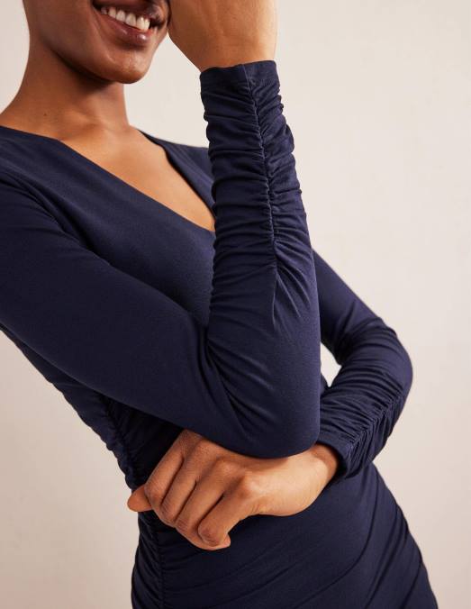 Boden vêtements marine femmes robe courte en jersey froncé LB2X1708