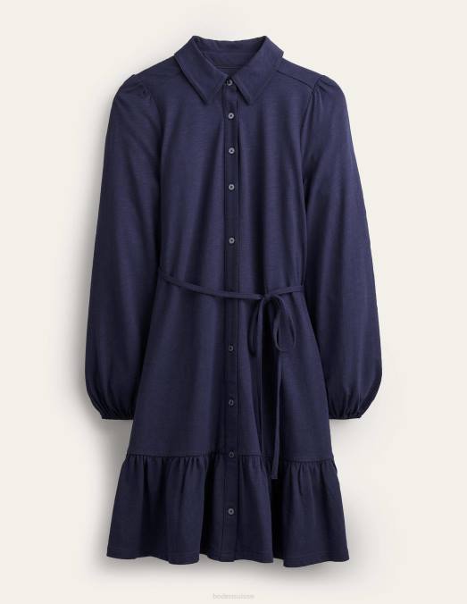 Boden vêtements marine femmes robe courte en jersey à volants LB2X1560
