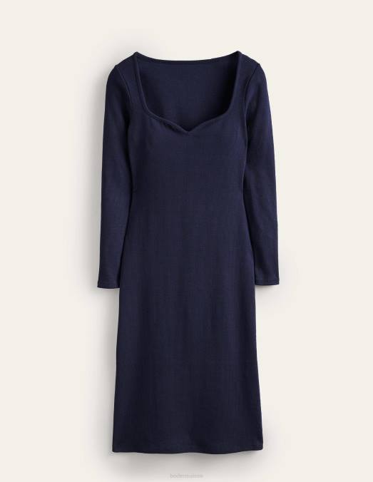 Boden vêtements marine femmes robe en jersey côtelé LB2X923