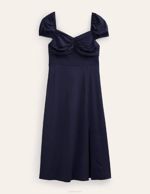 Boden vêtements marine femmes robe midi à mancherons LB2X6