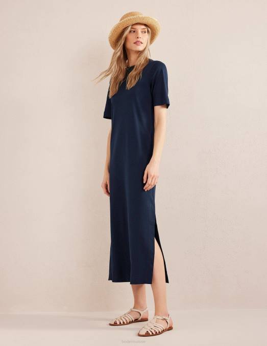Boden vêtements marine femmes robe t-shirt mi-longue en jersey LB2X1125