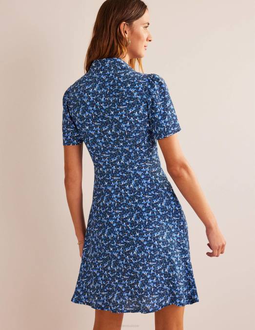 Boden vêtements marine française et flore femmes robe chemise Clara LB2X48