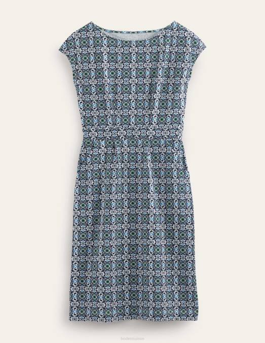 Boden vêtements marine française et pépins opulents femmes robe fleurie en jersey LB2X1278