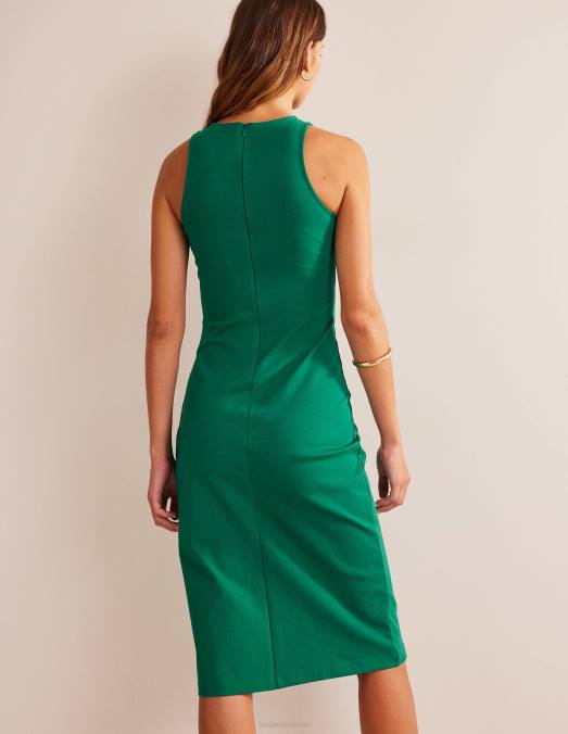 Boden vêtements émeraude brillante femmes robe mi-longue en jersey de course LB2X1007
