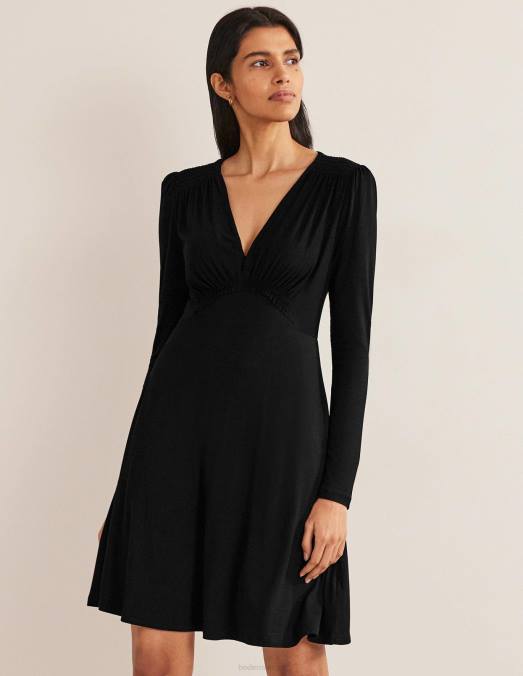 Boden vêtements noir femmes robe courte en jersey LB2X1437