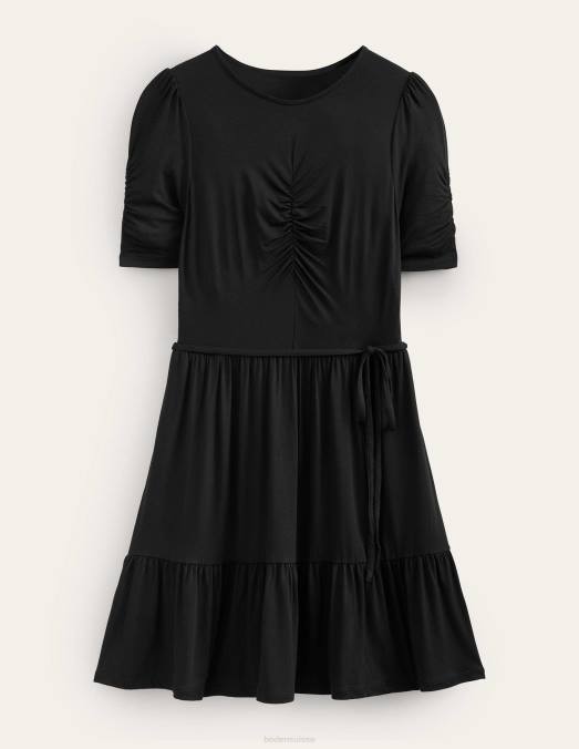 Boden vêtements noir femmes robe courte en jersey à buste froncé LB2X1829