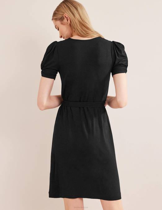 Boden vêtements noir femmes robe courte en jersey à détail de nœud LB2X1146