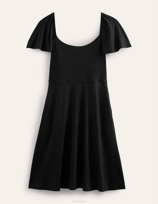 Boden vêtements noir femmes robe courte en jersey à encolure carrée LB2X1073