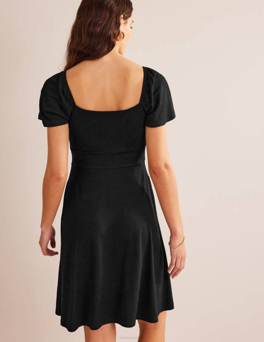 Boden vêtements noir femmes robe courte en jersey à encolure carrée LB2X1073