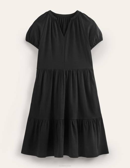 Boden vêtements noir femmes robe courte en jersey à manches courtes LB2X1295