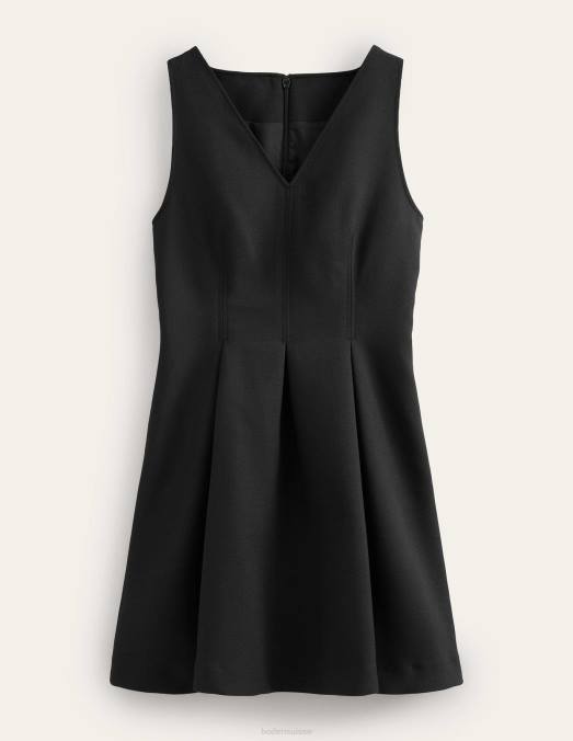 Boden vêtements noir femmes robe courte patineuse à col en V LB2X1372