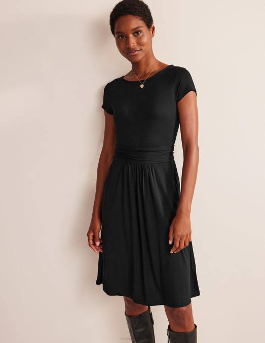Boden vêtements noir femmes robe en jersey Amélie LB2X36