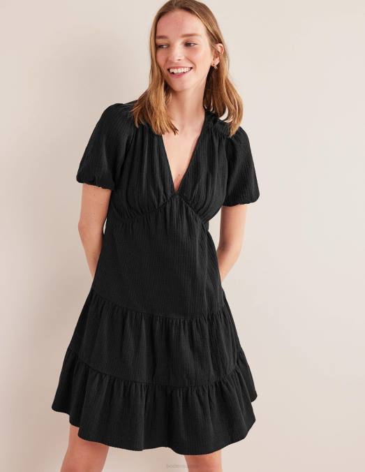 Boden vêtements noir femmes robe en jersey crépon LB2X2070