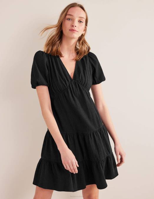 Boden vêtements noir femmes robe en jersey crépon LB2X2070