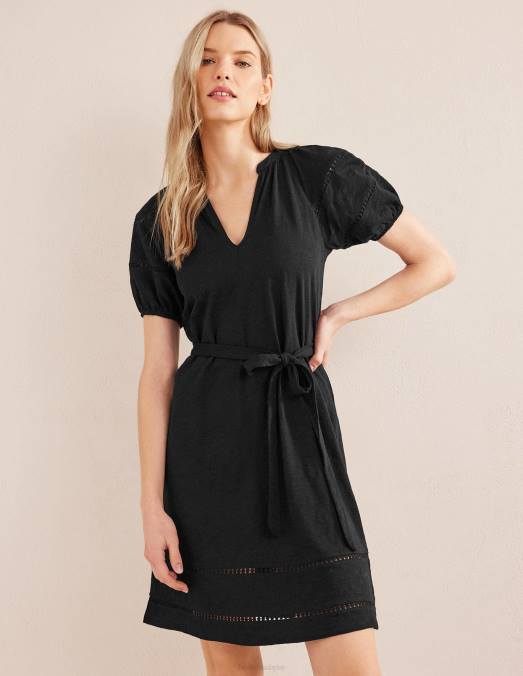 Boden vêtements noir femmes robe en jersey à détail de bordure LB2X1000