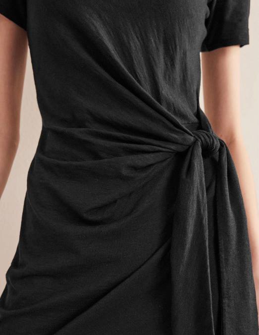 Boden vêtements noir femmes robe en jersey nouée sur le devant LB2X2587