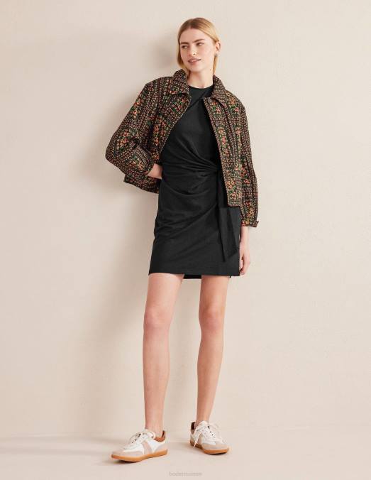Boden vêtements noir femmes robe en jersey nouée sur le devant LB2X2587