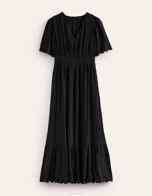 Boden vêtements noir femmes robe longue à broderies LB2X1235